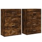vidaXL Aparadores 2 uds madera de ingeniería roble ahumado 60x31x84 cm vidaXL Aparadores 2 uds madera de ingeniería roble ahumado 60x31x84 cm