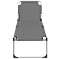 vidaXL Tumbona plegable alta para mayores aluminio gris vidaXL Tumbona plegable alta para mayores aluminio gris