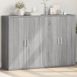 vidaXL Aparadores 2 uds madera de ingeniería gris Sonoma 60x31x84 cm