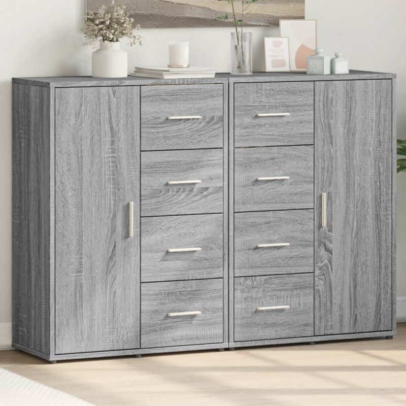 vidaXL Aparadores 2 uds madera de ingeniería gris Sonoma 60x31x84 cm vidaXL Aparadores 2 uds madera de ingeniería gris Sonoma 60x31x84 cm