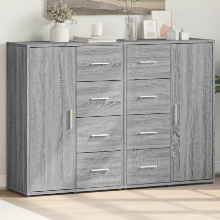vidaXL Aparadores 2 uds madera de ingeniería gris Sonoma 60x31x84 cm