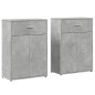 vidaXL Aparadores 2 uds madera de ingeniería gris hormigón 60x30x84 cm