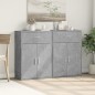 vidaXL Aparadores 2 uds madera de ingeniería gris hormigón 60x30x84 cm