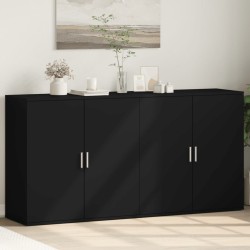 vidaXL Aparadores 2 unidades madera de ingeniería negro 79x38x80 cm