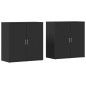 vidaXL Aparadores 2 unidades madera de ingeniería negro 79x38x80 cm vidaXL Aparadores 2 unidades madera de ingeniería negro 79x38x80 cm