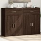vidaXL Aparadores 2 uds madera de ingeniería marrón roble 60x30x84 cm