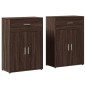 vidaXL Aparadores 2 uds madera de ingeniería marrón roble 60x30x84 cm