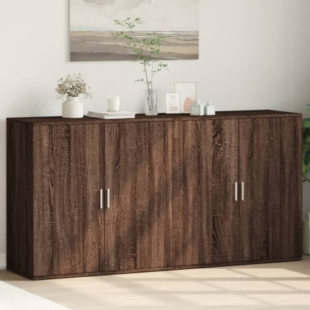 vidaXL Aparadores 2 uds madera de ingeniería marrón roble 79x38x80 cm
