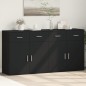 vidaXL Aparadores 2 unidades madera de ingeniería negro 79x38x80 cm vidaXL Aparadores 2 unidades madera de ingeniería negro 79x38x80 cm