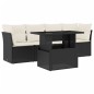 vidaXL Set de muebles de jardín 5 pzas y cojines ratán sintético negro vidaXL Set de muebles de jardín 5 pzas y cojines ratán sintético negro