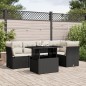 vidaXL Set de sofás de jardín 6 piezas y cojines ratán sintético negro vidaXL Set de sofás de jardín 6 piezas y cojines ratán sintético negro