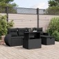 vidaXL Set de sofás de jardín 6 piezas y cojines ratán sintético negro vidaXL Set de sofás de jardín 6 piezas y cojines ratán sintético negro