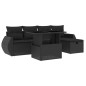 vidaXL Set de sofás de jardín 6 piezas y cojines ratán sintético negro vidaXL Set de sofás de jardín 6 piezas y cojines ratán sintético negro