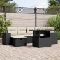 vidaXL Set de sofás de jardín 7 pzas con cojines ratán sintético negro vidaXL Set de sofás de jardín 7 pzas con cojines ratán sintético negro