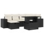 vidaXL Set de sofás de jardín 7 pzas con cojines ratán sintético negro vidaXL Set de sofás de jardín 7 pzas con cojines ratán sintético negro