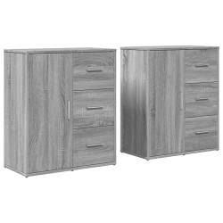 vidaXL Aparador de madera de ingeniería 2 uds gris Sonoma 60x31x70 cm