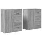 vidaXL Aparador de madera de ingeniería 2 uds gris Sonoma 60x31x70 cm