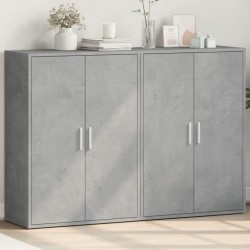 vidaXL Aparadores 2 uds madera de ingeniería gris hormigón 60x31x84 cm