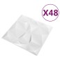 vidaXL Paneles de pared 3D 48 unidades 50x50 cm blanco diamante 12 m²