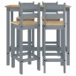 vidaXL Set de bar 5 piezas madera maciza de pino gris vidaXL Set de bar 5 piezas madera maciza de pino gris