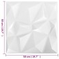 vidaXL Paneles de pared 3D 48 unidades 50x50 cm blanco diamante 12 m²