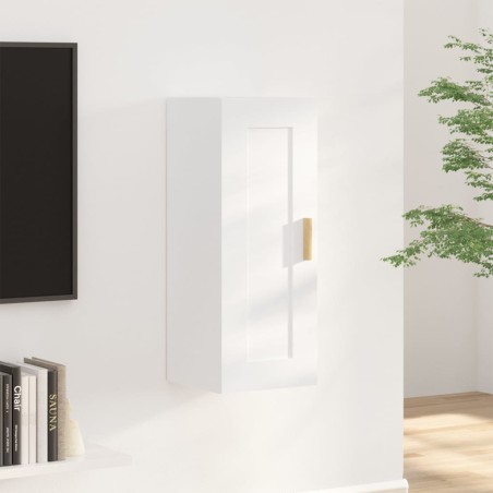 vidaXL Armario de pared madera contrachapada blanco 35x34x90 cm