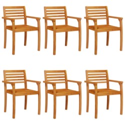 vidaXL Sillas de jardín 6 uds madera maciza de acacia 59x55x85 cm