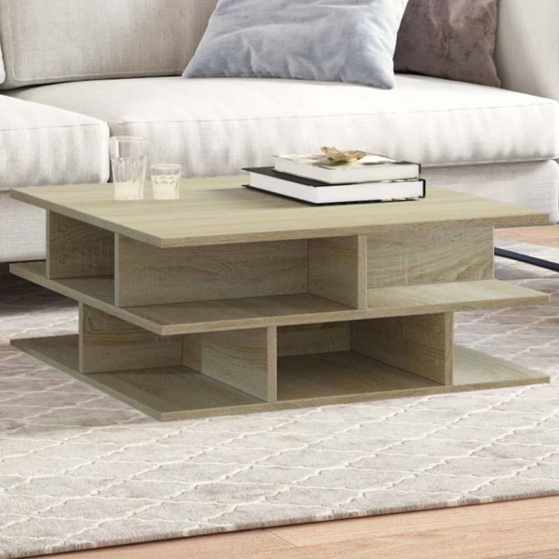vidaXL Mesa de centro madera de ingeniería roble Sonoma 70x70x29 cm vidaXL Mesa de centro madera de ingeniería roble Sonoma 70x70x29 cm