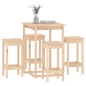 vidaXL Set de bar 5 piezas madera maciza de pino