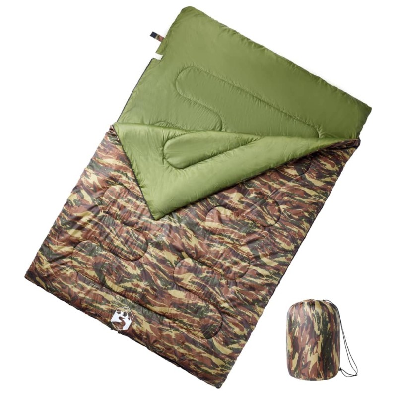 vidaXL Saco de dormir doble y almohadas camping adultos 3-4 estaciones vidaXL Saco de dormir doble y almohadas camping adultos 3-4 estaciones
