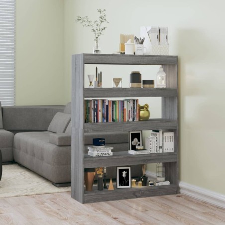 vidaXL Estantería/divisor de espacios gris Sonoma 100x30x135 cm