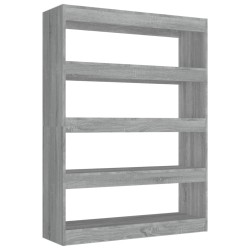 vidaXL Estantería/divisor de espacios gris Sonoma 100x30x135 cm