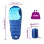 vidaXL Saco de dormir tipo momia de camping para adultos 3 estaciones vidaXL Saco de dormir tipo momia de camping para adultos 3 estaciones