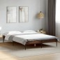 vidaXL Estructura cama madera ingeniería metal marrón roble 150x200 cm vidaXL Estructura cama madera ingeniería metal marrón roble 150x200 cm