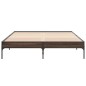vidaXL Estructura cama madera ingeniería metal marrón roble 150x200 cm vidaXL Estructura cama madera ingeniería metal marrón roble 150x200 cm