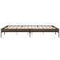vidaXL Estructura cama madera ingeniería metal marrón roble 150x200 cm vidaXL Estructura cama madera ingeniería metal marrón roble 150x200 cm
