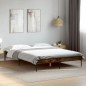 vidaXL Estructura cama madera ingeniería metal roble ahumado 160x200cm vidaXL Estructura cama madera ingeniería metal roble ahumado 160x200cm