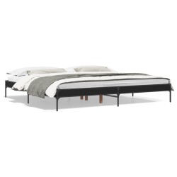 vidaXL Estructura de cama madera de ingeniería y metal negro 200x200cm