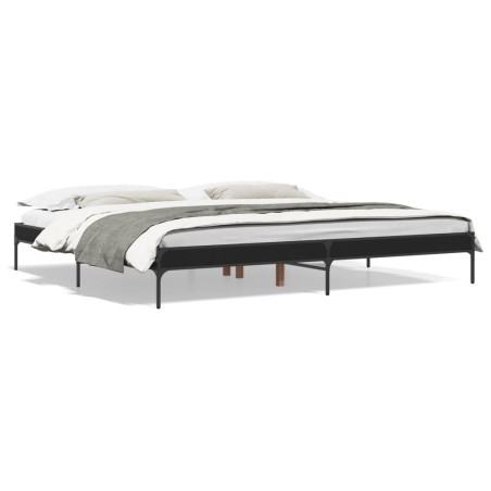 vidaXL Estructura de cama madera de ingeniería y metal negro 200x200cm