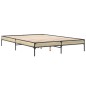 vidaXL Estructura cama madera ingeniería metal roble Sonoma 140x200 cm vidaXL Estructura cama madera ingeniería metal roble Sonoma 140x200 cm