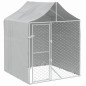 vidaXL Perrera de exterior con toldo acero galvanizado plata 2x2x2,5 m