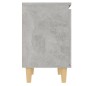 vidaXL Mesita de noche patas madera maciza gris hormigón 40x30x50 cm