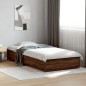 vidaXL Estructura cama madera ingeniería metal marrón roble 100x200 cm vidaXL Estructura cama madera ingeniería metal marrón roble 100x200 cm