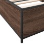 vidaXL Estructura cama madera ingeniería metal marrón roble 100x200 cm vidaXL Estructura cama madera ingeniería metal marrón roble 100x200 cm