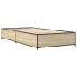 vidaXL Estructura cama madera ingeniería metal roble Sonoma 90x200 cm vidaXL Estructura cama madera ingeniería metal roble Sonoma 90x200 cm
