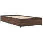 vidaXL Estructura cama madera ingeniería metal roble marrón 75x190 cm vidaXL Estructura cama madera ingeniería metal roble marrón 75x190 cm