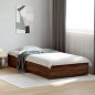 vidaXL Estructura cama madera ingeniería metal roble marrón 75x190 cm vidaXL Estructura cama madera ingeniería metal roble marrón 75x190 cm