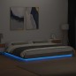 vidaXL Estructura de cama con luces LED madera gris Sonoma 200x200 cm vidaXL Estructura de cama con luces LED madera gris Sonoma 200x200 cm