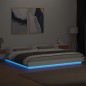 vidaXL Estructura de cama con LED madera ingeniería blanco 180x200 cm