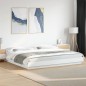 vidaXL Estructura de cama con LED madera ingeniería blanco 180x200 cm